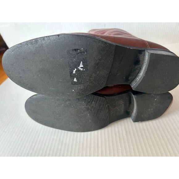 Fatte a mano Cognac Brown Leather Riding Boots Size 38.5 Made In Italy 8 - Picture 6 of 14